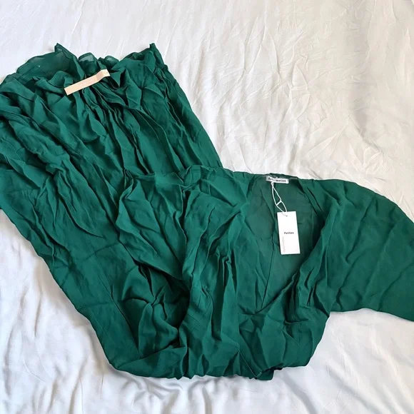 Reformation Winslow Emerald Green Wrap Maxi Dress - Picture 5 of 6